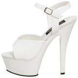 Weiss Lack 15 cm KISS-209 Plateau High Heel Schuhe