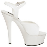 Weiss Lack 15 cm KISS-209 Plateau High Heel Schuhe