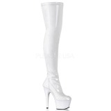 Weiss Lack 18 cm ADORE-3000 Overknees Damenstiefel