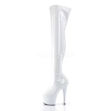 Weiss Lack 18 cm ADORE-3000 Overknees Damenstiefel