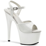 Weiss Lack 18 cm ADORE-709 Plateau High Heel Schuhe