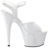 Weiss Lack 18 cm ADORE-709 Plateau High Heel Schuhe