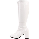 Weiss Lack 7,5 cm GOGO-300 High Heels Damenstiefel für Männer