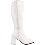 Weiss Lack 7,5 cm GOGO-300 High Heels Damenstiefel für Männer