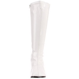 Weiss Lack 7,5 cm GOGO-300 High Heels Damenstiefel für Männer