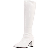 Weiss Lack 7,5 cm GOGO-300 High Heels Damenstiefel für Männer