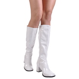 Weiss Lack 7,5 cm GOGO-300 High Heels Damenstiefel für Männer