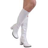 Weiss Lack 7,5 cm GOGO-300 High Heels Damenstiefel für Männer