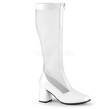 Weiss Lack 8,5 cm GOGO-307 High Heels Damenstiefel für Männer