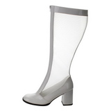 Weiss Lack 8,5 cm GOGO-307 High Heels Damenstiefel für Männer