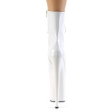 Weiss Lackleder 23 cm INFINITY-1020 schnürstiefelette high heels - extreme plateaustiefeletten