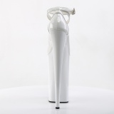 Weiss Lackleder 25,5 cm BEYOND-087 extreme high heels - extreme plateau pumps