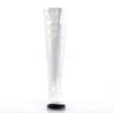 Weiss Lackleder 7,5 cm GOGO-300WC breite waden damenstiefel mit weitschaft