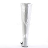 Weiss Lackleder 7,5 cm GOGO-300WC breite waden damenstiefel mit weitschaft
