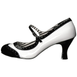 Weiss Lackleder 7,5 cm JENNA-06 grosse grössen pumps schuhe