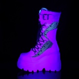 Weiss Neon 11,5 cm SHAKER-70 damen cyberpunk plateaustiefel