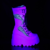 Weiss Neon 11,5 cm SHAKER-70 damen cyberpunk plateaustiefel