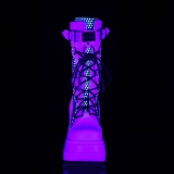 Weiss Neon 11,5 cm SHAKER-70 damen cyberpunk plateaustiefel