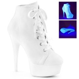 Weiss Neon 15 cm DELIGHT-600SK-02 Leinenstoff high heels chucks