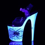 Weiss Neon 20 cm FLAMINGO-808SW Plateau High Heels