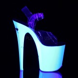 Weiss Neon 20 cm FLAMINGO-808SW Plateau High Heels