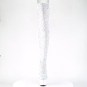 Weiss Pailletten 20 cm ADORE-3020 exotic poledance overkneestiefel