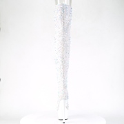 Weiss Pailletten 20 cm ADORE-3020 exotic poledance overkneestiefel