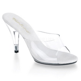 Weiss Transparent 11 cm CARESS-401 Damen Mules Schuhe