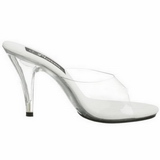 Weiss Transparent 11 cm CARESS-401 Damen Mules Schuhe