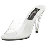 Weiss Transparent 11 cm CARESS-401 Damen Mules Schuhe