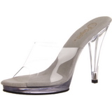 Weiss Transparent 12 cm FLAIR-401 Mules Damen Schuhe für Herren