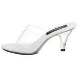 Weiss Transparent 8 cm BELLE-301 Damen Mules Schuhe