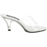 Weiss Transparent 8 cm BELLE-301 Damen Mules Schuhe