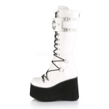 Weiss Vegan 11,5 cm Demonia KERA-200 gothic plateaustiefel