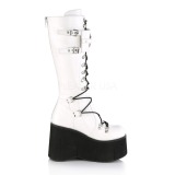 Weiss Vegan 11,5 cm Demonia KERA-200 gothic plateaustiefel