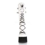 Weiss Vegan 11,5 cm Demonia KERA-200 gothic plateaustiefel
