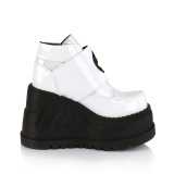 Weiss Vegan 12 cm STOMP-15 lolita wedge stiefeletten plateau