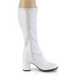 Weiss Vegan 7,5 cm GOGO-300-2 stiefel mit blockabsatz