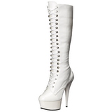 Weiss lackstiefel 15,5 cm DELIGHT-2023 plateau schnürstiefel high heels