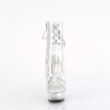 Weiss transparent 15 cm DELIGHT-1018C exotic pole dance stiefeletten