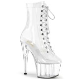 Weiss transparent 18 cm ADORE-1020C exotic pole dance stiefeletten