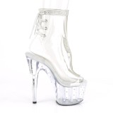 Weiss transparent 18 cm STARDUST-1018C-2RS exotic pole dance stiefeletten