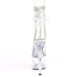 Weiss transparent 18 cm STARDUST-1018C-2RS exotic pole dance stiefeletten