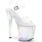 Weiss transparent 19 cm ENCHANT-708HT plateauschuhe high heels