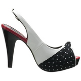 Weisse Punkten 12 cm retro vintage BETTIE-09 Plateau Damenpumps