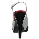 Weisse Punkten 12 cm retro vintage BETTIE-09 Plateau Damenpumps