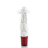 Weisse glitter 20 cm FLAMINGO-1020HG exotic pole dance stiefeletten