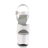 Weisse high heels 18 cm SKY-308N JELLY-LIKE stretchmaterial plateau high heels