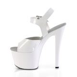 Weisse high heels 18 cm SKY-308N JELLY-LIKE stretchmaterial plateau high heels