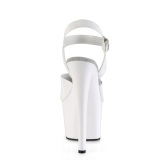 Weisse high heels 18 cm SKY-308N JELLY-LIKE stretchmaterial plateau high heels